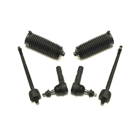 6 Pc Front Tie Rod Ends Outer & Inner Steering Gear Bellows Passenger Driver Side Kit Compatible with RWD Models Fits select: 2000-2004 DODGE DAKOTA, 2000-2003 DODGE DURANGO