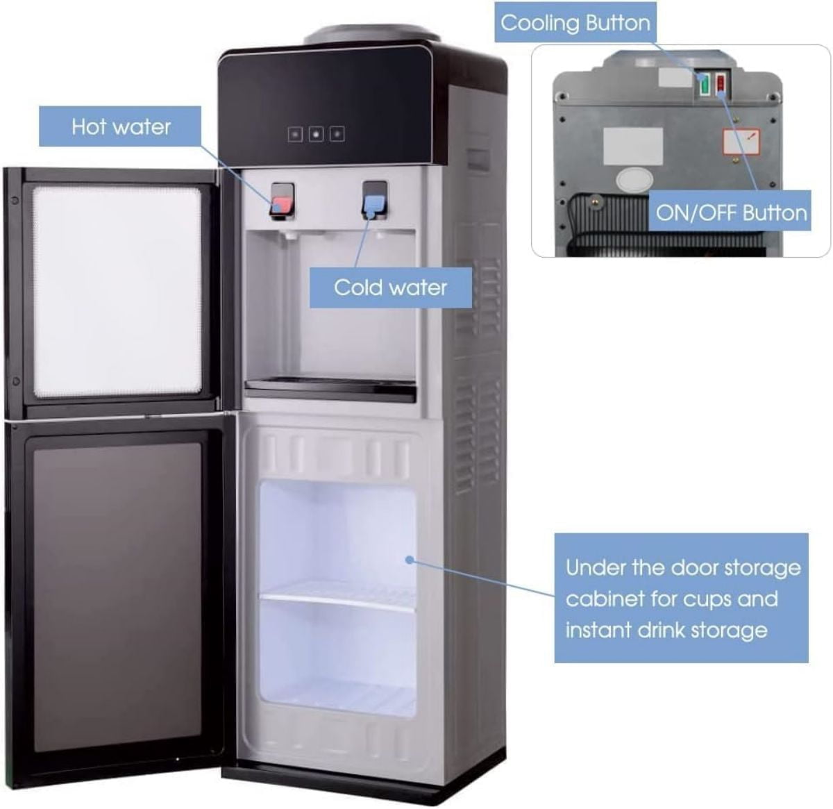 WSYW Steel Top Loading 5 Gallon Hot & Cold Water Coloer