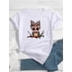 thumbnail image 1 of Animal Print T-shirt, Short Sleeve Crew Neck Casual Top For Summer & Spring, Women's Clothing, 1 of 7