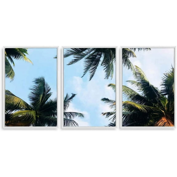 IDEA4WALL 3 Piece Canvas Wall Art Tropical Palm Trees Canvas Prints Framed Wall Art Decor