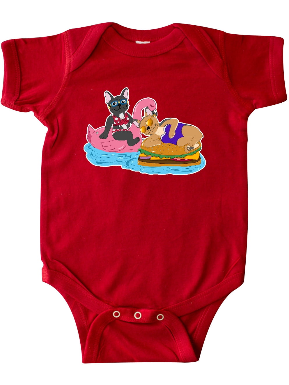 INKtastic - Pool Floaties with Cute French Bulldogs Infant Creeper - Walmart.com - Walmart.com