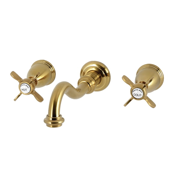 Kingston Brass KS3027BEX Essex Two-Handle Wall Mount Roman Tub Faucet, Brushed Brass