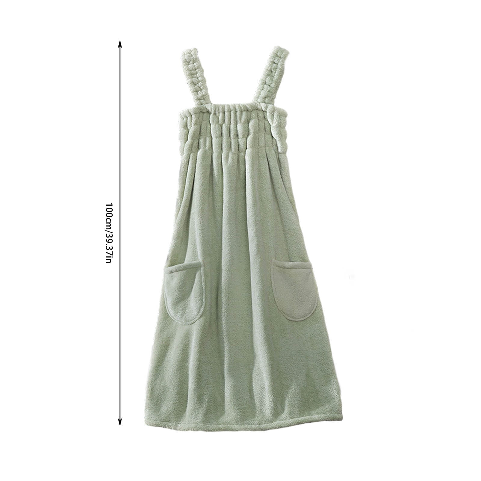 VQPeo Women Elastic Wearable Towel Dress Water Absorbent Bath Beach Spa Gym Towel Wrap Strappy Dress Bathrobes Bathing Shower Cover Up Nightwear Sleeping Dress Robe