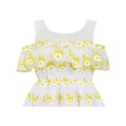 thumbnail image 4 of Girls Dress Sleeveless Lace Trim With Flower Detailing Yellow 4, 4 of 4