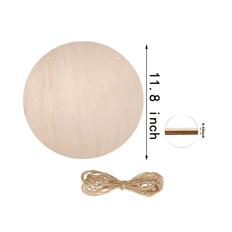 6 Pack 14 Inch Wood Rounds,14 Inch Round Wood Circles for Crafts,  Unfinished Wood Circles Wood Sign Blank, Wooden Discs for DIY Crafts, Door  Hangers