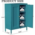 thumbnail image 5 of Bathroom Floor Cabinet,Metal Storage Cabinet,Freestanding Sideboard with 2 Doors & 2 Adjustable Shelves,Modern Metal Storage Locker for Bathroom,Living Room,Entryway, Teal Blue, 5 of 6