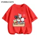 thumbnail image 5 of Conjunto de camiseta de Hello Kitty para niños y niñas, ropa holgada de manga corta Y2K, Top con estampado oscuro para mujer, ropa dulce Harajuku, 5 of 6
