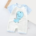 thumbnail image 2 of KPOPLK Baby Boy Girl Clothes Solid Color Button Romper Jumpsuit Long Sleeve One-Piece Fall Winter Outfit(Blue,18-24 Months), 2 of 4
