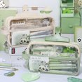 thumbnail image 4 of Large Capacity Cartoon Transparent Pencil Case Minimalist Style Student Pencil Case Portable Multi-layer Stationery Bag A1, 4 of 6