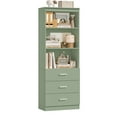 thumbnail image 6 of Homfa 2 Set of Green Bookcases, 71" Tall Bookcase with 3 Drawers, 3 Tier Wooden Bookshelf for Living Room Home Office, 6 of 7