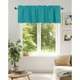 thumbnail image 6 of Teal Valances for Windows Solid Color Valance Rod Pocket Light Filtering Short Window Treatments Curtains for Kitchen Bathroom Living Room Bedroom, 1 Panel, 60 x 18 Inch, 6 of 7