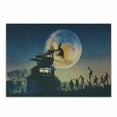 thumbnail image 1 of Fantasy World Cutting Board, Dead Queen in Castle Zombies in Cemetery Love Affair Bridal Halloween Theme, Decorative Tempered Glass Cutting and Serving Board, Small Size, Blue Yellow, by Ambesonne, 1 of 1