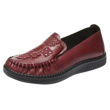 

TAIAOJING Women Flat Shoes Autumn Casual Shoes Flat Soft Sole Comfortable Simple Style Design Flowers