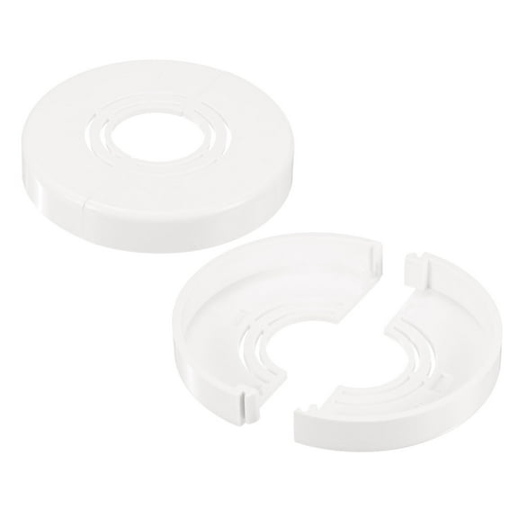 2-Pack Cuttable Wall Split Flange, for 0.8/1/1.2 Inch OD Pipe ABS Escutcheon Plate [0.4" Height,White]