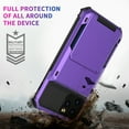 thumbnail image 2 of Card Holder Case for iPhone 12 Pro Max 6.7" 2021, Allytech Hard PC Back and Soft Silicone Rubber Inner Hybrid Anti-Scratch Shockproof Hidden Wallet Credit Card Storage Flip Back Cover, Purple, 2 of 7