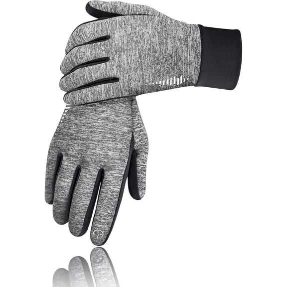 1Pairs Lightweight Winter Running Gloves, Touch Screen & Anti-Slip Warm Thermal Glove Liners, Cool Weather Driving Cycling Hiking Biking Walking Sporting for Women Men