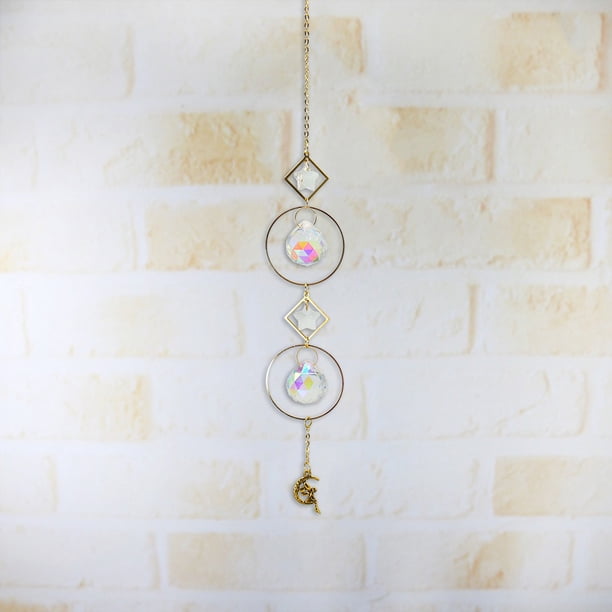 Carillón de viento de cristalcolgante de estrella y lunacuentas coloridasdecoración de gota colgante (A) Ndcxsfigh Nuevos Originales