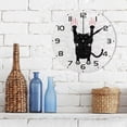 thumbnail image 3 of GZHJMY Cute Black Cat Wall Clock, 10" Silent Non Ticking Round Clock, Oil Painting Easy to Read Clock for Living Room Bedroom Bathroom Home Decor Holiday Gifts, 3 of 7