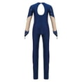 thumbnail image 5 of Aislor Kids Girls Rhinestone Long Sleeve Gymnastics Leotard Figure Ice Skating Jumpsuit Full Body Bodysuit Unitard Size 6-16 Navy Blue 16, 5 of 7