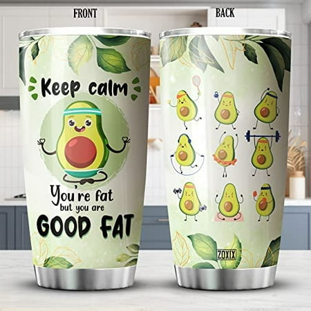 

Athenstics Avocado Tumbler Cup 20oz Stainless Steel Travel Mug With Lid Cute Avocado Exercise Yoga Cups With Funny Sayings For Women Insulated Tumblers Gift For Fitness Enthusiast