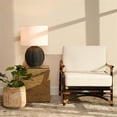 thumbnail image 5 of Lunar Table Lamp in Matte Black Porcelain w/ Drum Shade in White Linen, 5 of 5