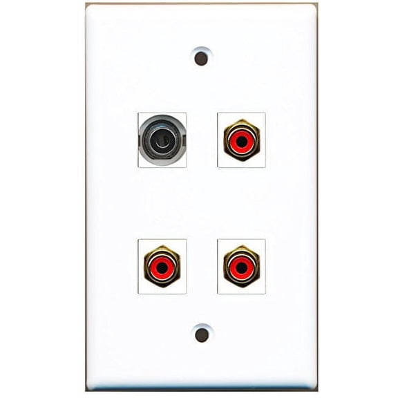 RiteAV - 3 Port RCA Red 1 Port 3.5mm Wall Plate