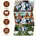 thumbnail image 7 of Blue Striped Ombre Round Tablecloth, Fitted Table Cover with Elastic for 55"-60" Round Tables, Modern Blue Moire Geometric Table Cloth Outdoor Indoor Dinning Party Waterproof Tablecloths, 7 of 7