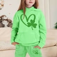 thumbnail image 2 of Xmyrz St Patricks Day Little Girl Holiday Outfits Pants Set Sweatsuits Hooded Classic Heart Long Sleeve Tracksuit Casual Clothes Sets Clothing Suits, 2 of 5