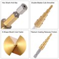thumbnail image 3 of Unique Bargains Titanium Step Drill Bit 4-12mm 5 Step Size 2 Flute Hex Shank Metal Wood HSS DIY, 3 of 4