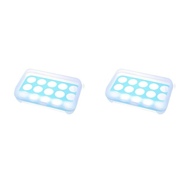 Caja de almacenamiento de huevos Billuyoard 15 rejillas Apilable Azul 2Conjunto