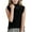 Black, variant on Baby Girls Summer Lightweight Knitted Sweater Top Sleeveless Vest with Ruffle Neck Flutter Sleeves Black S
