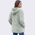 thumbnail image 3 of longantii Womens Sherpa Fleece Jacket Hooded Zip Up Fuzzy Plush Coat Long Sleeve Mid-Length Cardigan Outerwear with Pockets Trendy Casual Fall Cozy Winter Coat, 3 of 4