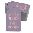 thumbnail image 1 of Inkdotpot Pack Of 100 Good Bye Tension Hello Pension Retirement Favor Paper Tags Craft Real Rose Gold Foil Hang Tags, 1 of 6
