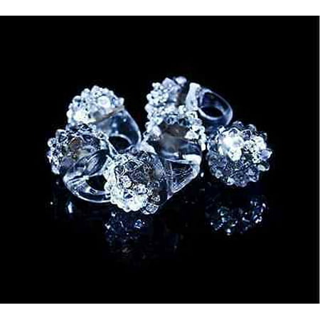 LWS LA Wholesale Store 200 Pcs White LED Light Up Jelly Rings Frozen Snow Party Favors Glow Blinking