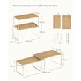 thumbnail image 3 of Estante Organizador, Juego de 2 Estantes para Mostrador, Organizador Cocina, Especiero, Apilable, Metal y Bambú, Beige Natural, 3 of 7