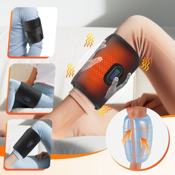 Portable Calf Massager, Cordless Leg Massager, 360° Air Compression with Heating Pad, 3 Intensities,3 Heat Levels, Adjustable Wrap Gifts for Women Men
