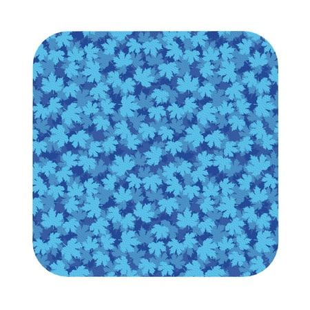 

Salouo Blue Maple Leaf Print Round Coaster Drink Coasters Leather Bar Beer Beverage Coasters for Drinks Set of 4 for Tabletop Protection Coffee Table Decor