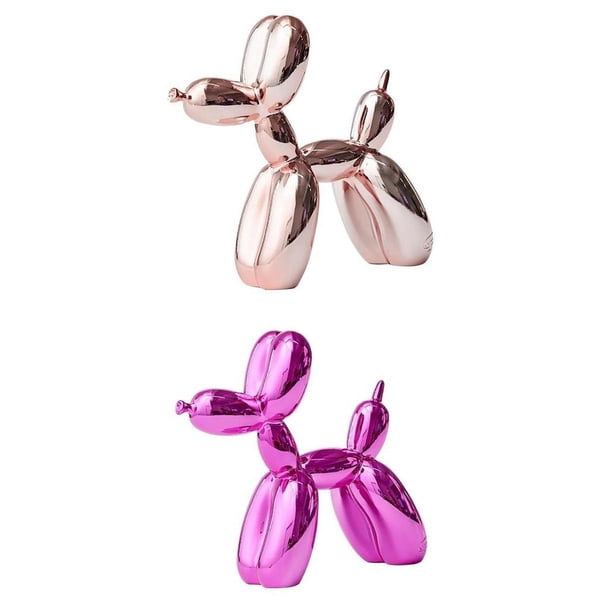 Perros con Globos de Resina,Estatuilla de animal de perro globo,Estatua de perro de resina,perro globo,Adorno de perro con globo,Estatuilla de animales en miniatura,Mini escultura de perfecl Perros con Globos de Resina