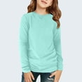 thumbnail image 2 of Plebaso Chemises à Manches Longues pour Garçons Filles Col Rond Décontracté Blouses Basiques Unies Enfants Printemps Été Hauts, 2 of 7