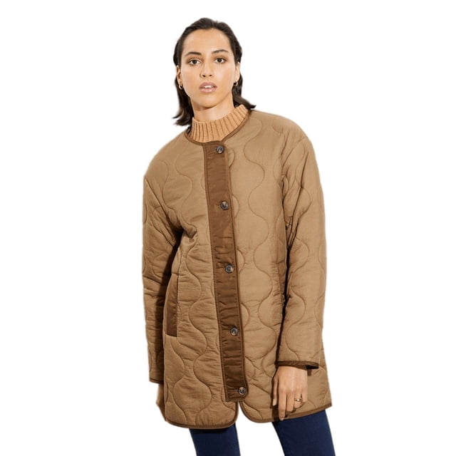 Dorothy Perkins - Chaqueta Acolchada para Mujer (Chocolate)