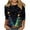 Multicolor, variant on Tops for Women Plus Size 3/4 Sleeve Christmas Tree Print Christmas Sparkling Colorful Round Neck Top Multicolor9 XXXXXL