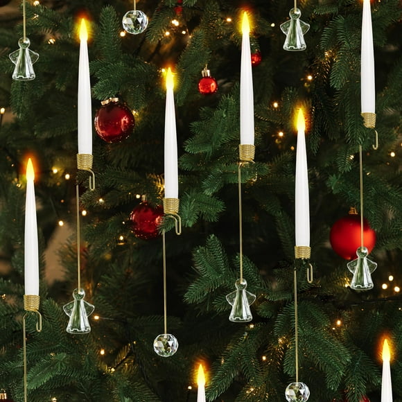 Paquete de 10 velas cónicas sin llama para decoración de árboles de Navidad