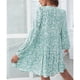 thumbnail image 4 of Vestido floral con escote en V, vestido floral de verano para mujer, vestido corto con botones en la parte delantera, vestido floral suelto, confiabilidad excepcional, 4 of 6