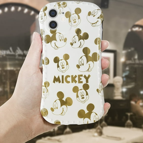 iPhone 12 Case, Cartoon Gold Cute Mickey Mouse Case, Soft Slim Fit Shockproof Small Waist Design Full Protective Phone Case, Compatible for iPhone 12 6.1 Inch (Mickey)