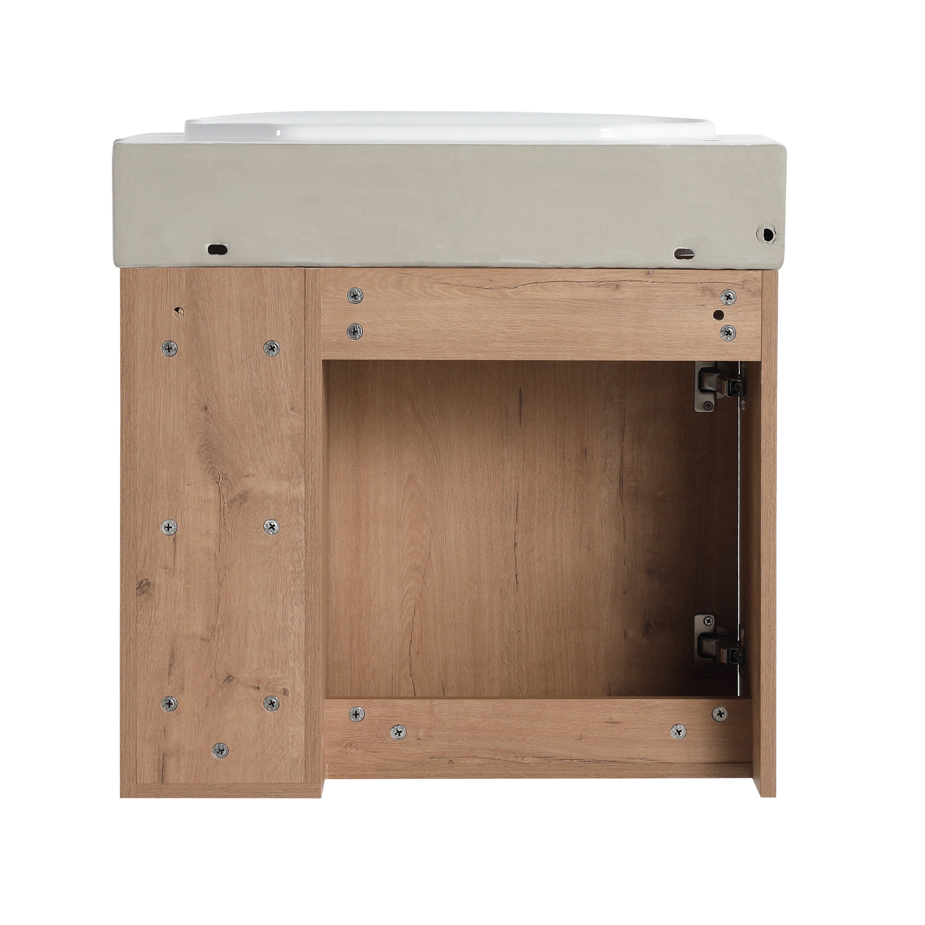 Modern Bathroom Vanity 24'' Wall-Mounted Bathroom Vanity with White Ceramic Sink & Soft-Close Door, KD-Packing,Wooden Bathroom Vanity