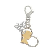 Delight Jewelry Two-tone Boy Silhouette in Heart 2023 Clip On Charm