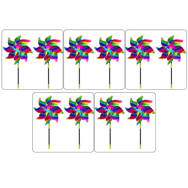 CAIROYAR Molino de viento para pájaros Reflect Lightdrive, espantapájaros para jardines, decoración de molino de viento arcoíris