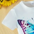 thumbnail image 5 of FYDUU Infant Baby Girls Outfits 2 Piece Set Fall Autumn Floral Print Short Sleeve Top With Denim Pants Casual Playwear Cute School Clothes 9-12 Months, 5 of 8