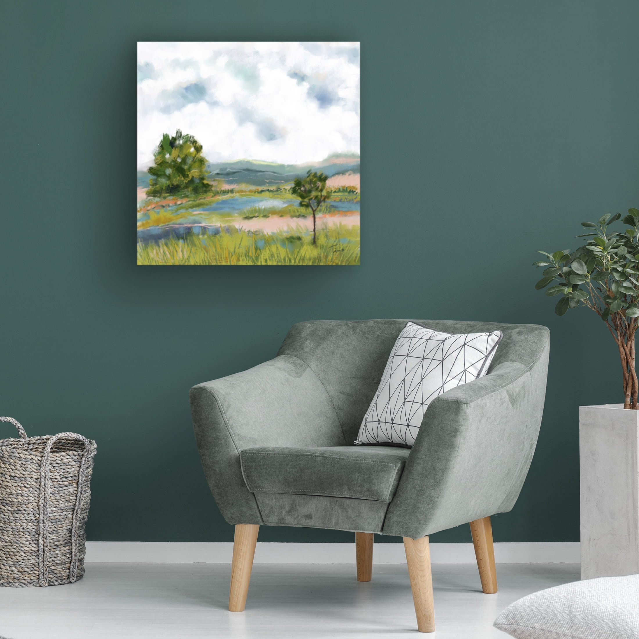 Canvas Wall Art - Tina Finn 'Scenic Hills' Wall Art for Living Room, Bedroom, or Office Décor by Trademark Fine Art - 24 x 24 Inches