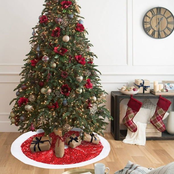 Alfombras de baño, falda para árbol de Navidad, elementos clásicos navideños, decoración navideña, falda para árbol, decoración para base de árbol de Navidad, decoraciones navideñas, regalo, falda de